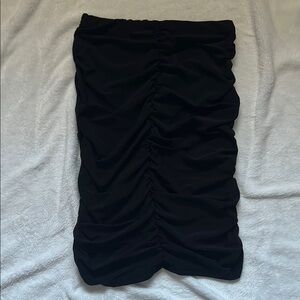 Elegant Black Ruched Skirt